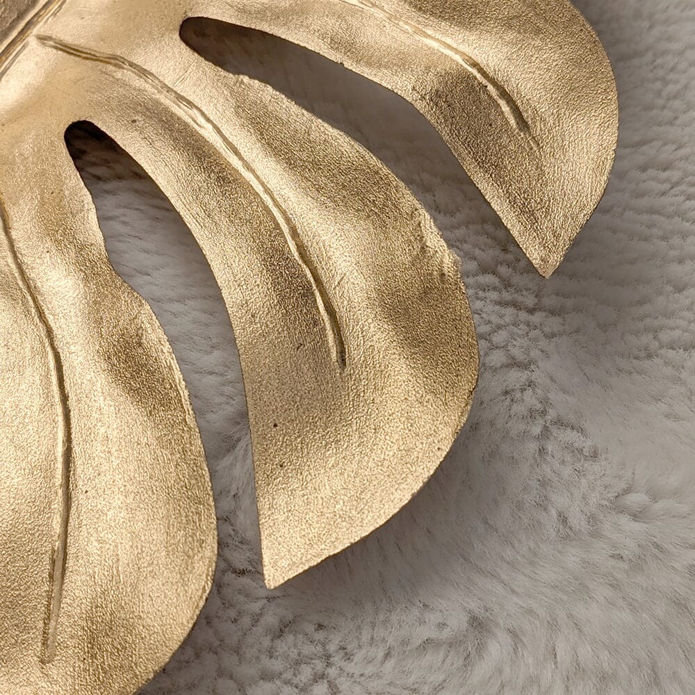 Gold Faux Cheese Plant Leaf Single Stem - Rosey's Creations