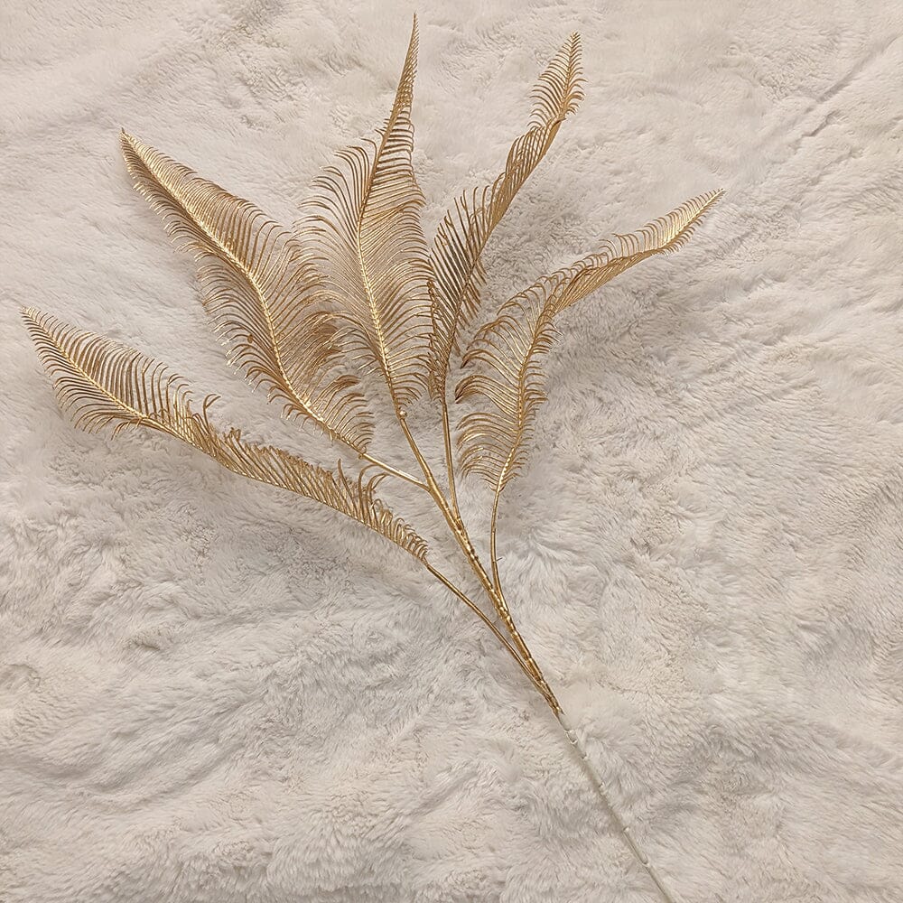 Gold Faux Fern Leaf Single Stem Floral - Rosey's Creations