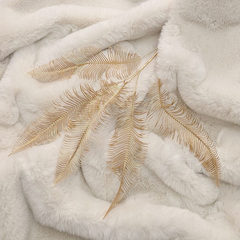 Gold Faux Fern Leaf Single Stem Floral - Rosey's Creations