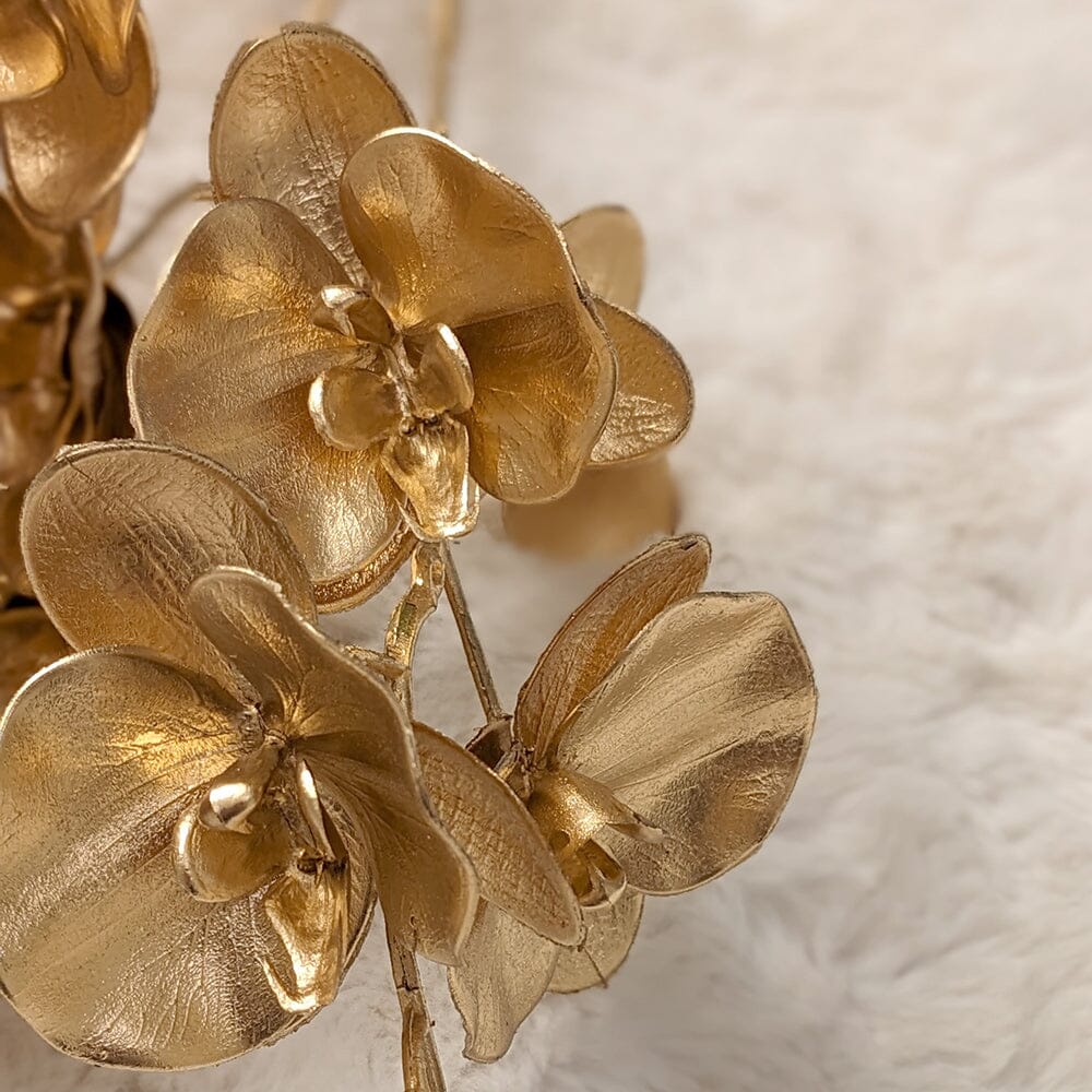 Gold Faux Orchid Single Stem Floral - Rosey's Creations