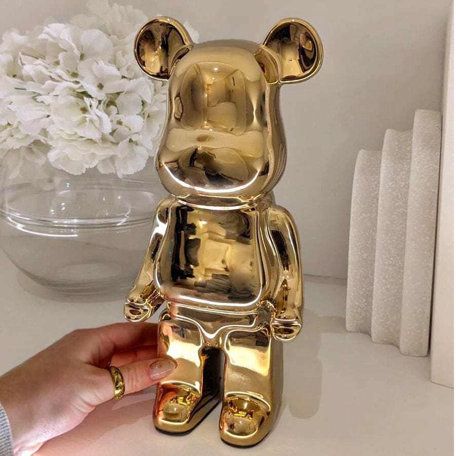 Gold Pearlescent Standing Bear Ornament - Rosey's Creations
