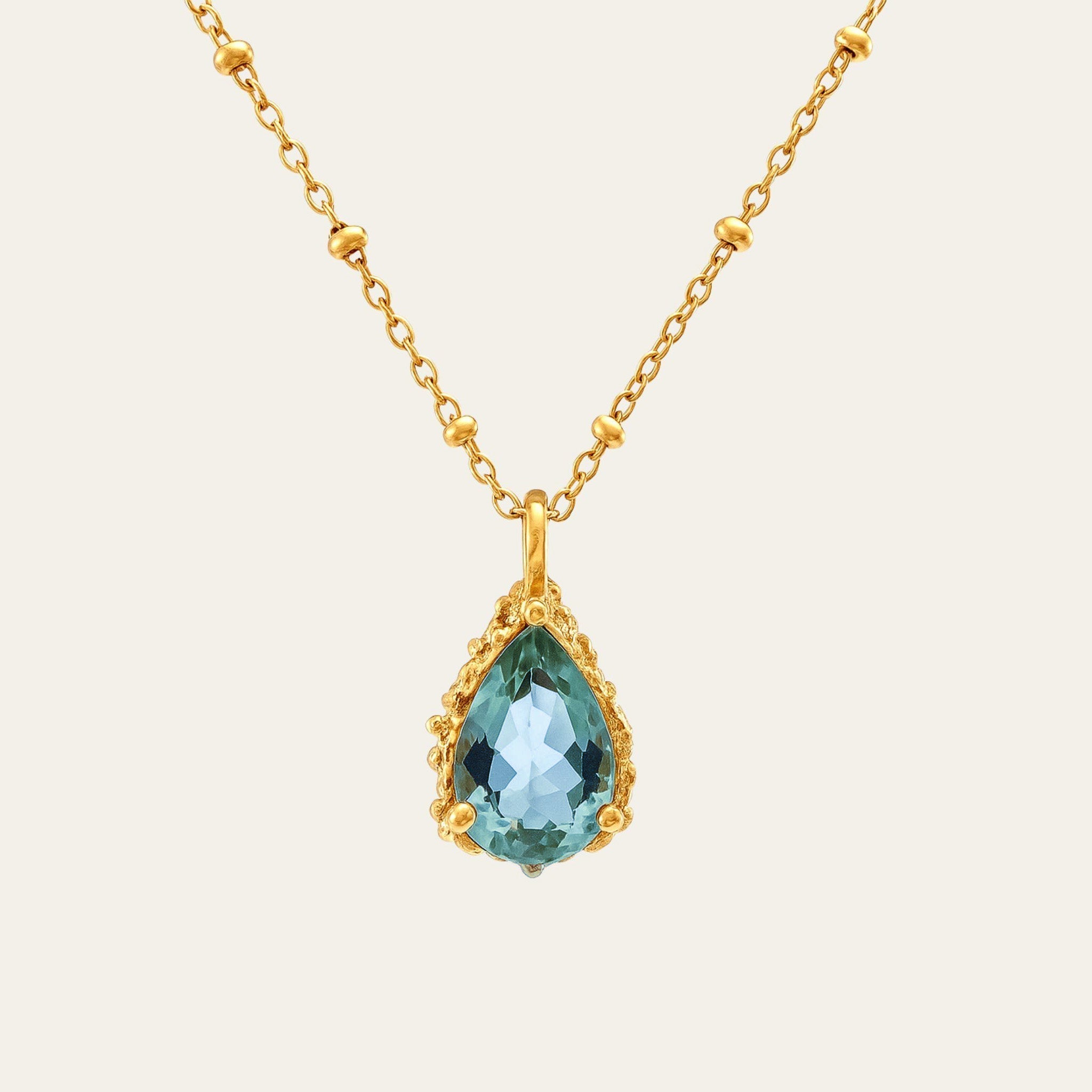Gold Vermeil Blue Topaz Necklace - Aurelia Dainty London