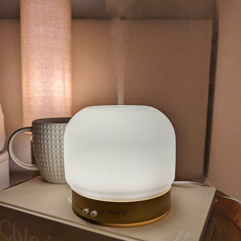 Jayla White & Gold Electronic Aroma Mist Diffuser Lamp - Rosey's Creations