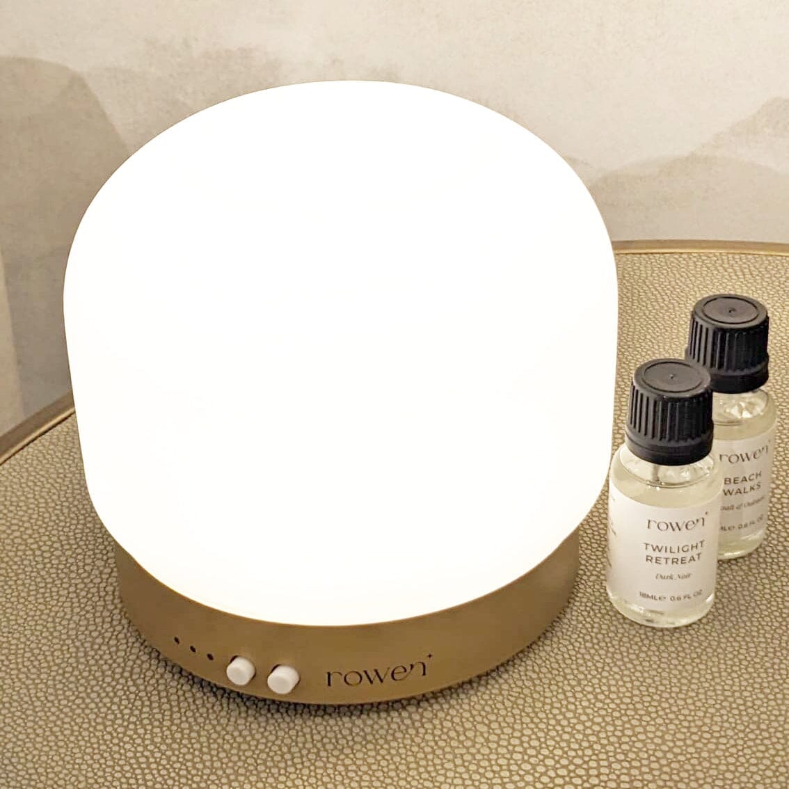 Jayla White & Gold Electronic Aroma Mist Diffuser Lamp - Rosey's Creations
