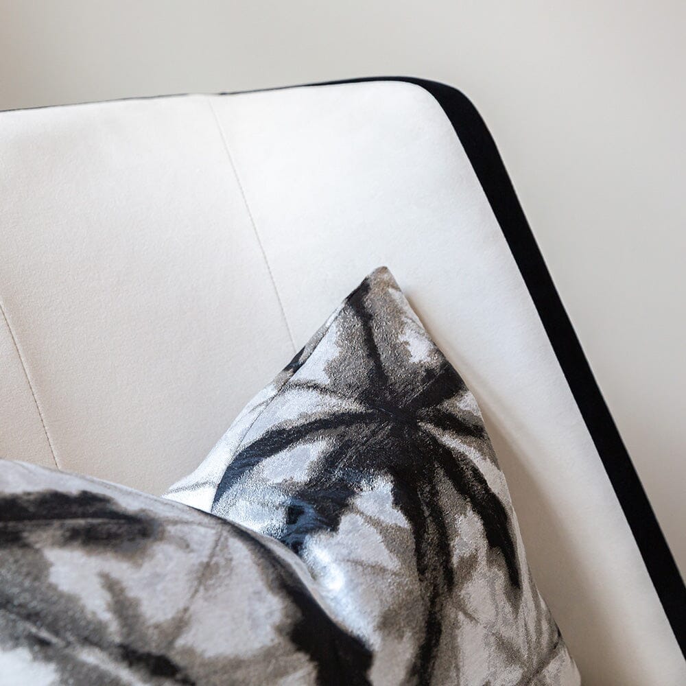 Knightsbridge Cream Velvet Accent Chair With Black Piping - Rosey's Creations