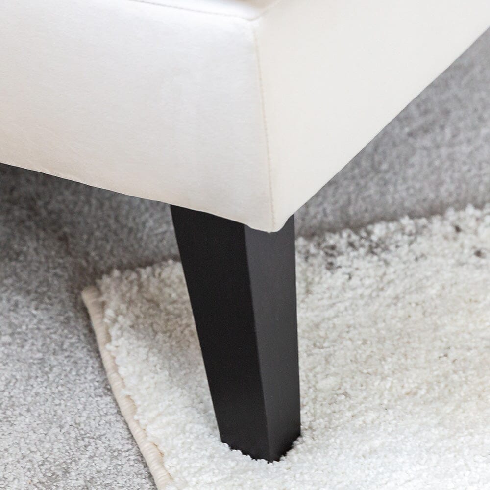 Knightsbridge Cream Velvet Accent Chair With Black Piping - Rosey's Creations
