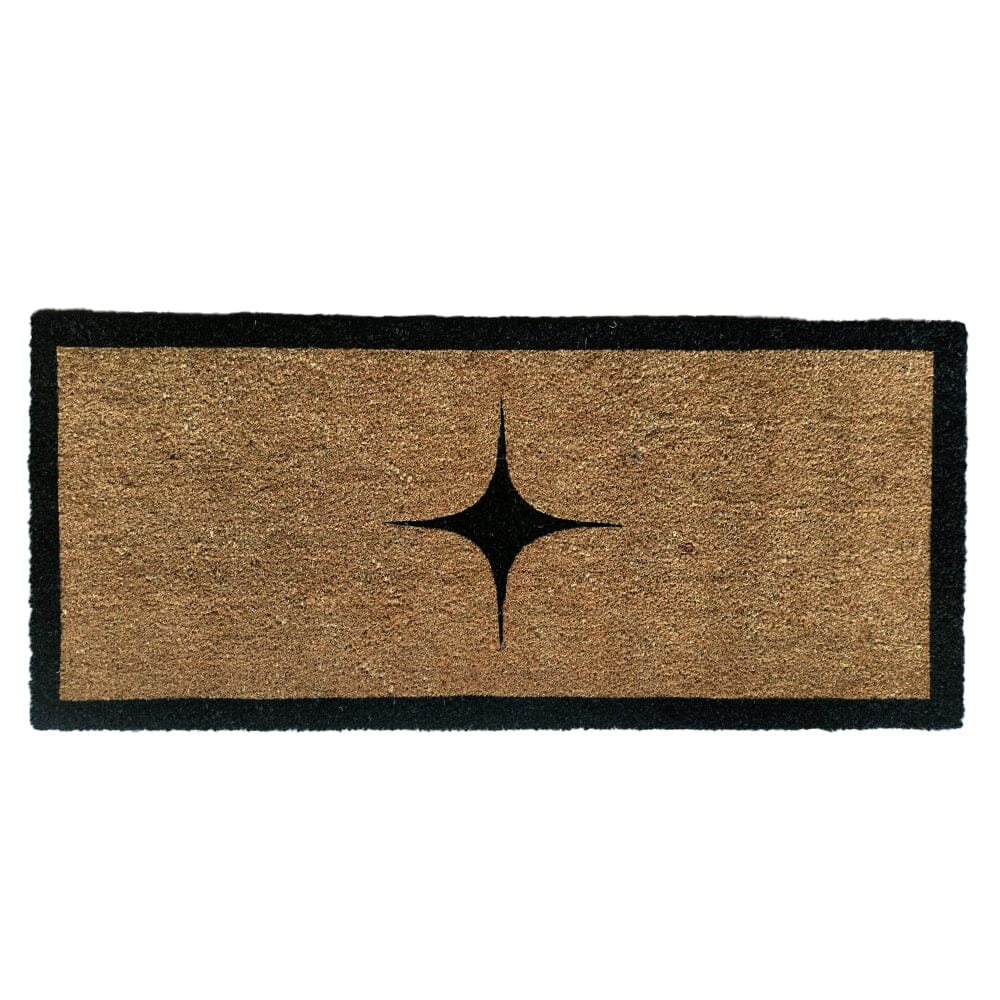 Kyla Large Star Print Black Border Natural Double Width Doormat - Rosey's Creations