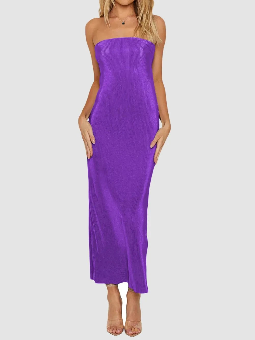 Lace - Up Back Tube Maxi Dress - Rosey's Creations