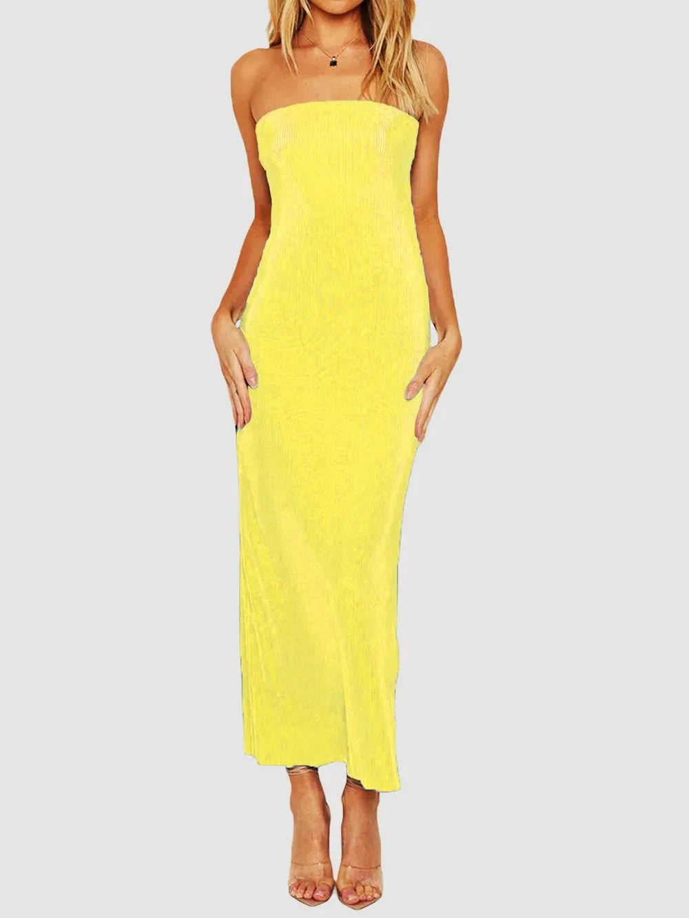 Lace - Up Back Tube Maxi Dress - Rosey's Creations