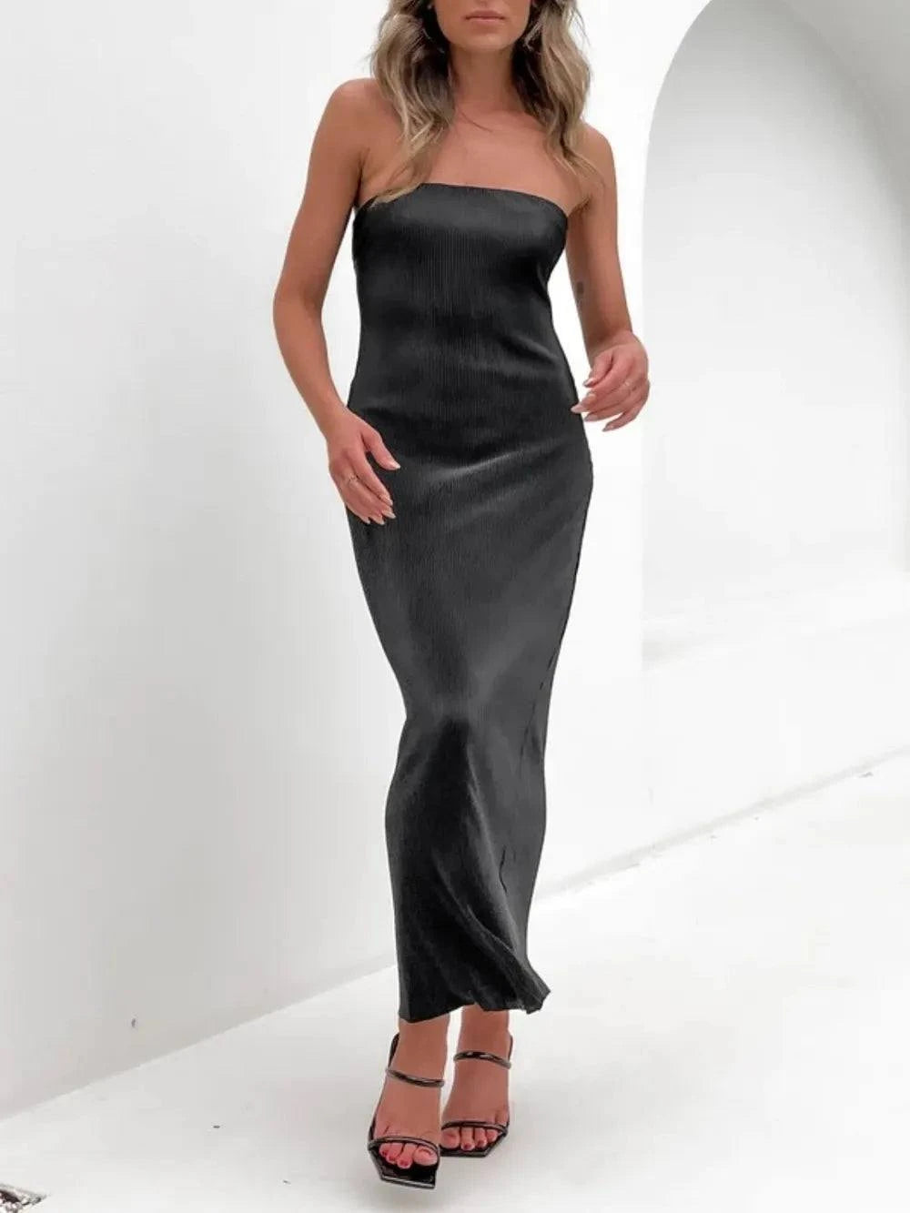Lace - Up Back Tube Maxi Dress - Rosey's Creations