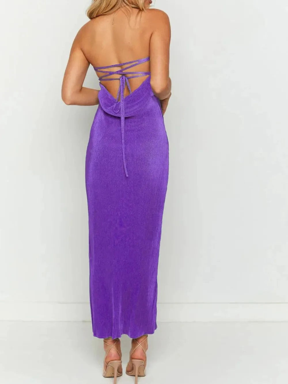 Lace - Up Back Tube Maxi Dress - Rosey's Creations