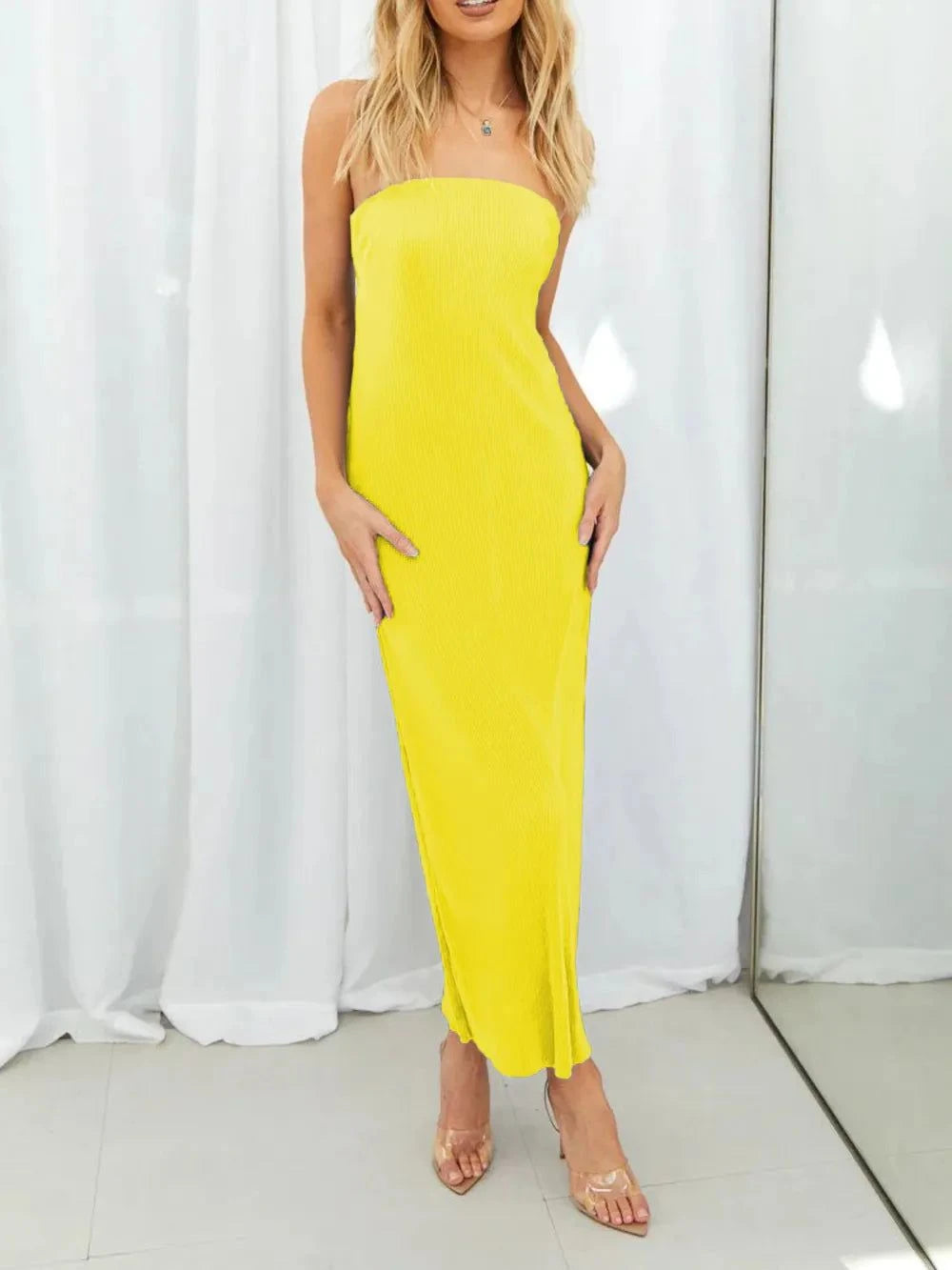 Lace - Up Back Tube Maxi Dress - Rosey's Creations