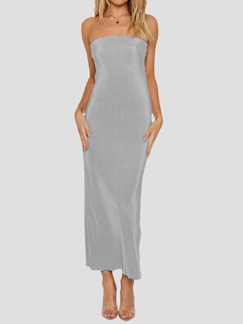 Lace - Up Back Tube Maxi Dress - Rosey's Creations