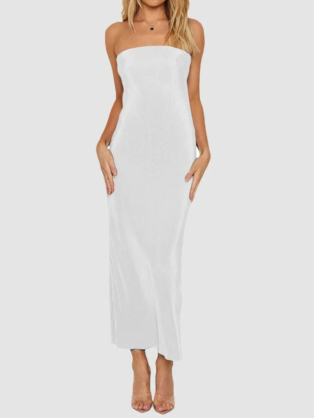 Lace - Up Back Tube Maxi Dress - Rosey's Creations