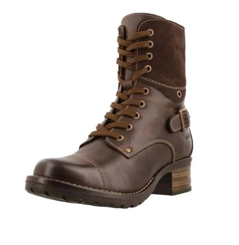Lace - Up Block Heel Boots - Rosey's Creations
