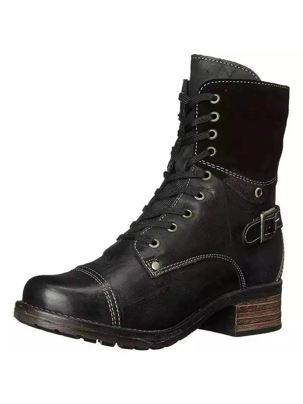 Lace - Up Block Heel Boots - Rosey's Creations