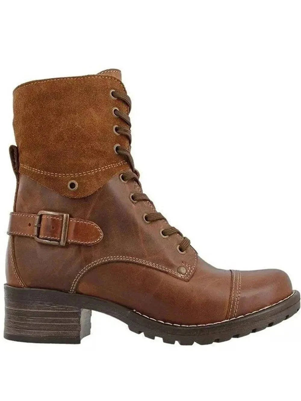 Lace - Up Block Heel Boots - Rosey's Creations