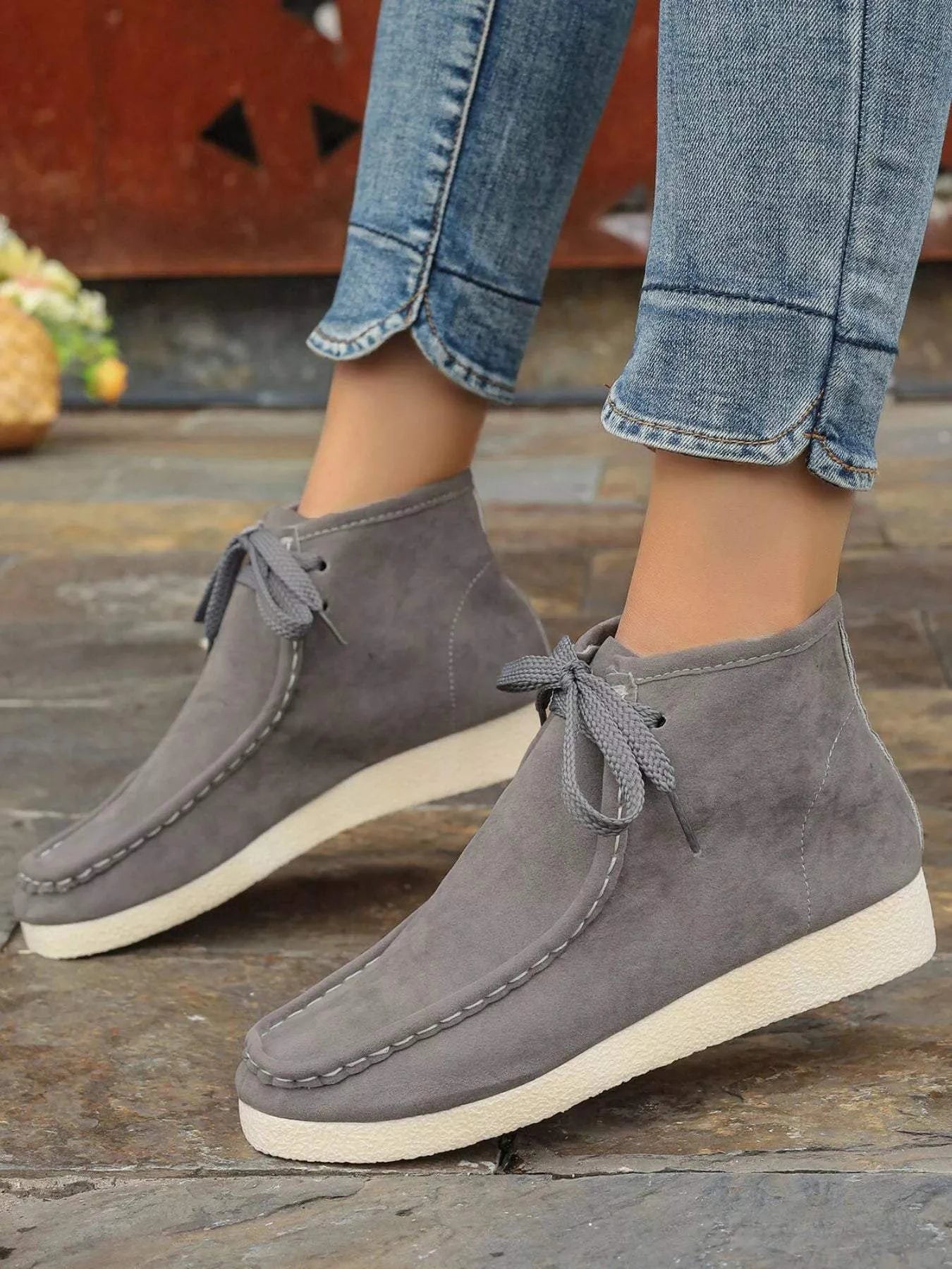 Lace Up Wedge Ankle Boots - Rosey's Creations