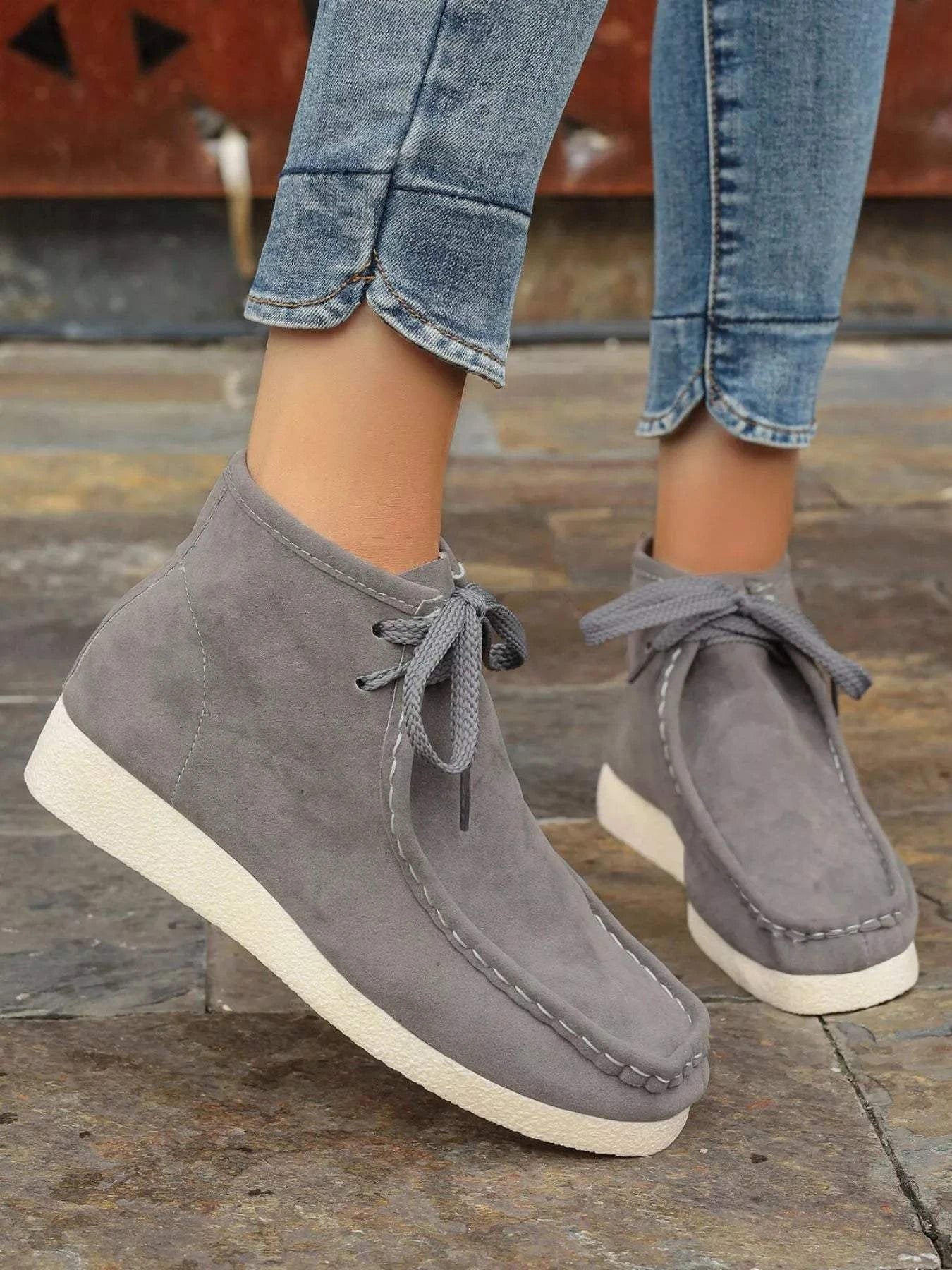 Lace Up Wedge Ankle Boots - Rosey's Creations
