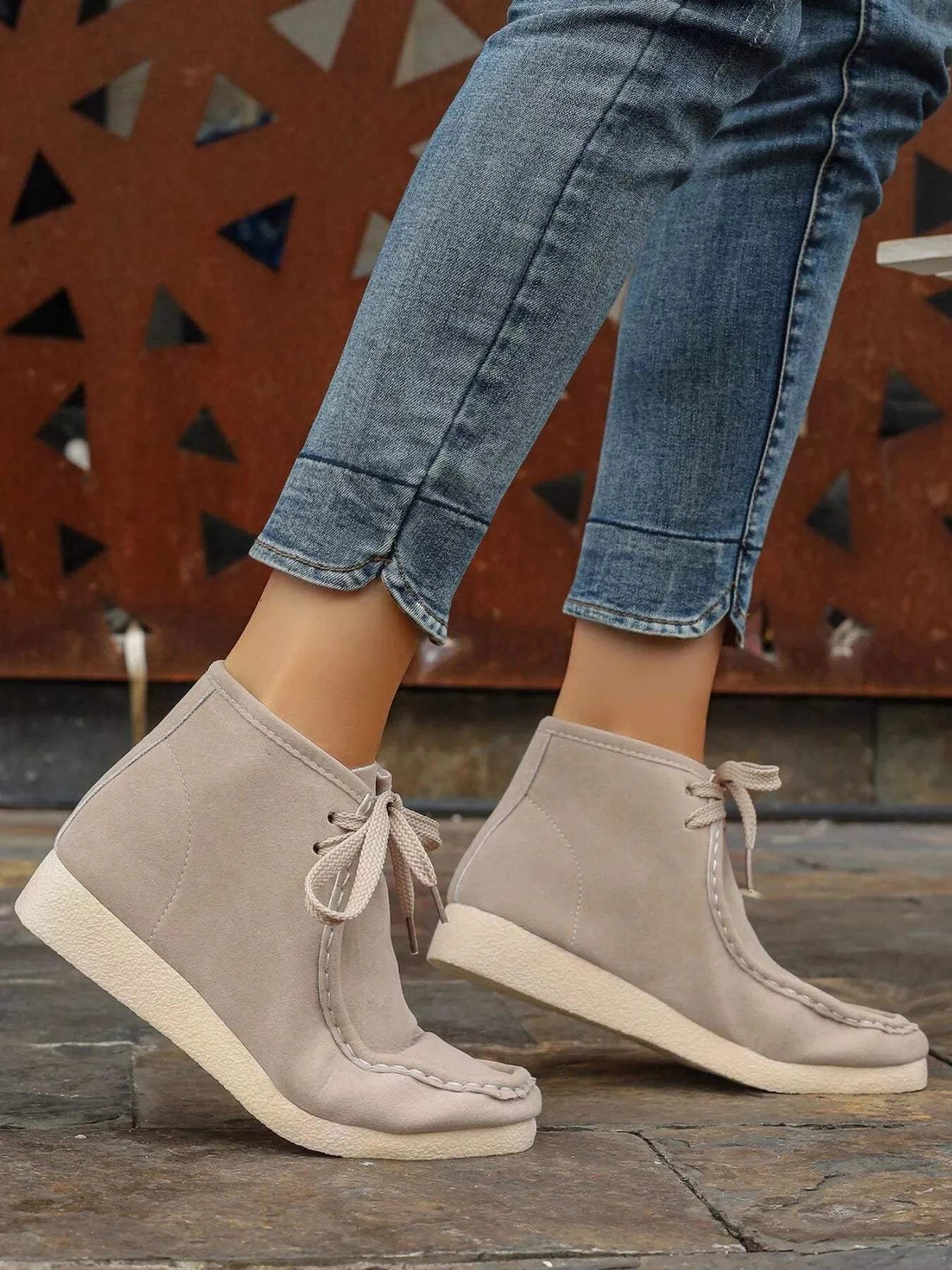 Lace Up Wedge Ankle Boots - Rosey's Creations