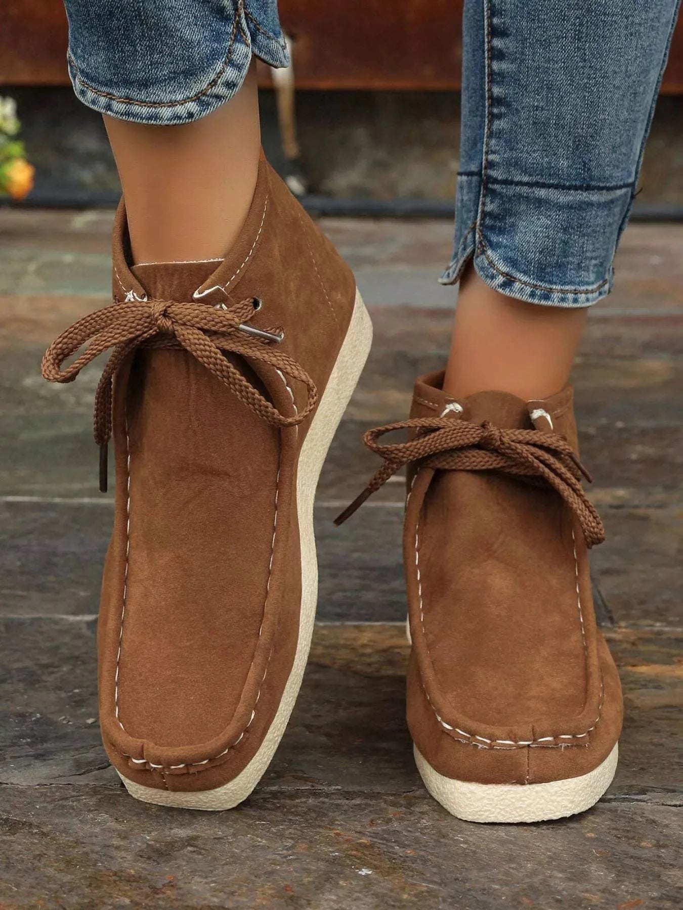 Lace Up Wedge Ankle Boots - Rosey's Creations