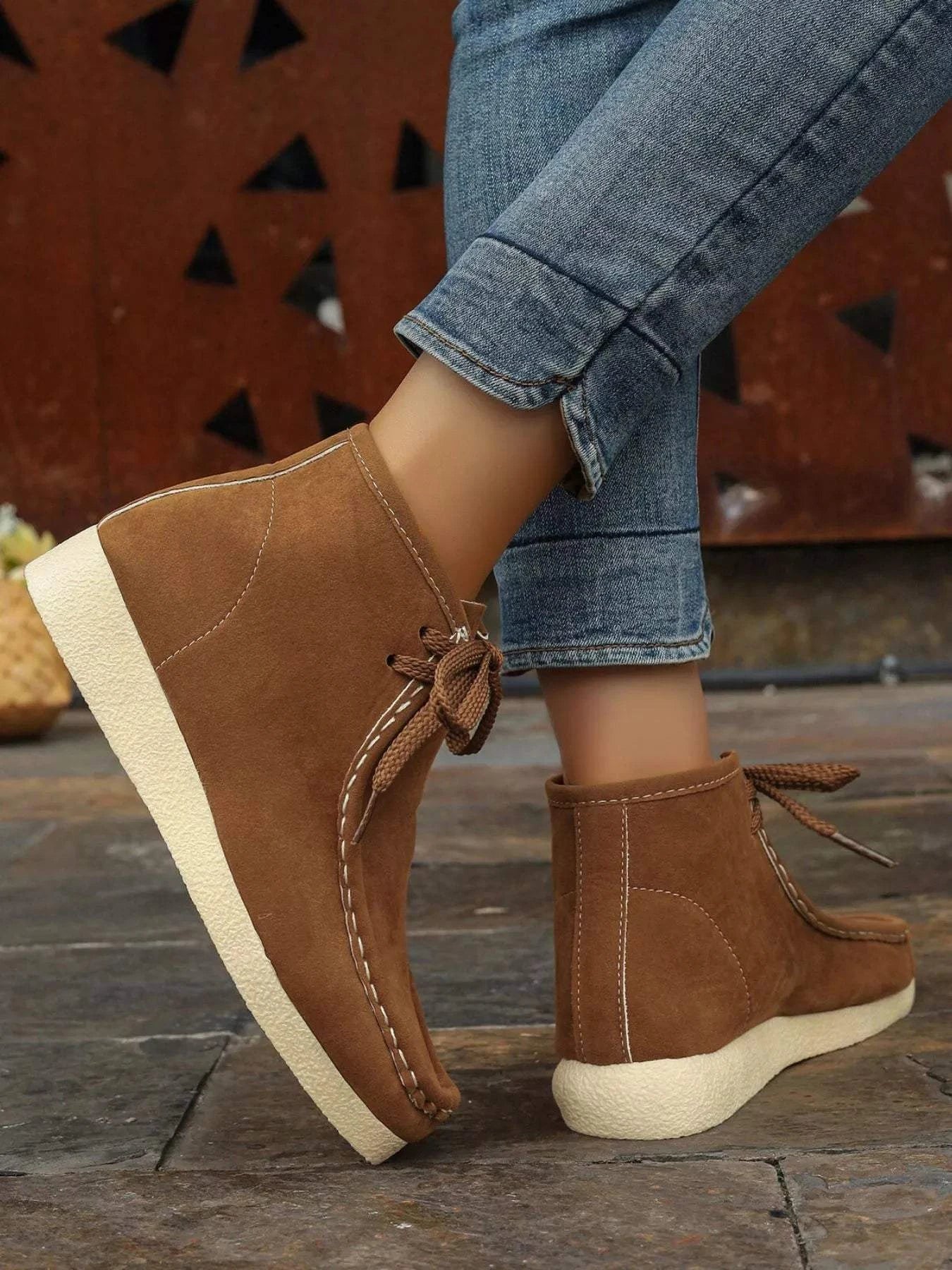 Lace Up Wedge Ankle Boots - Rosey's Creations