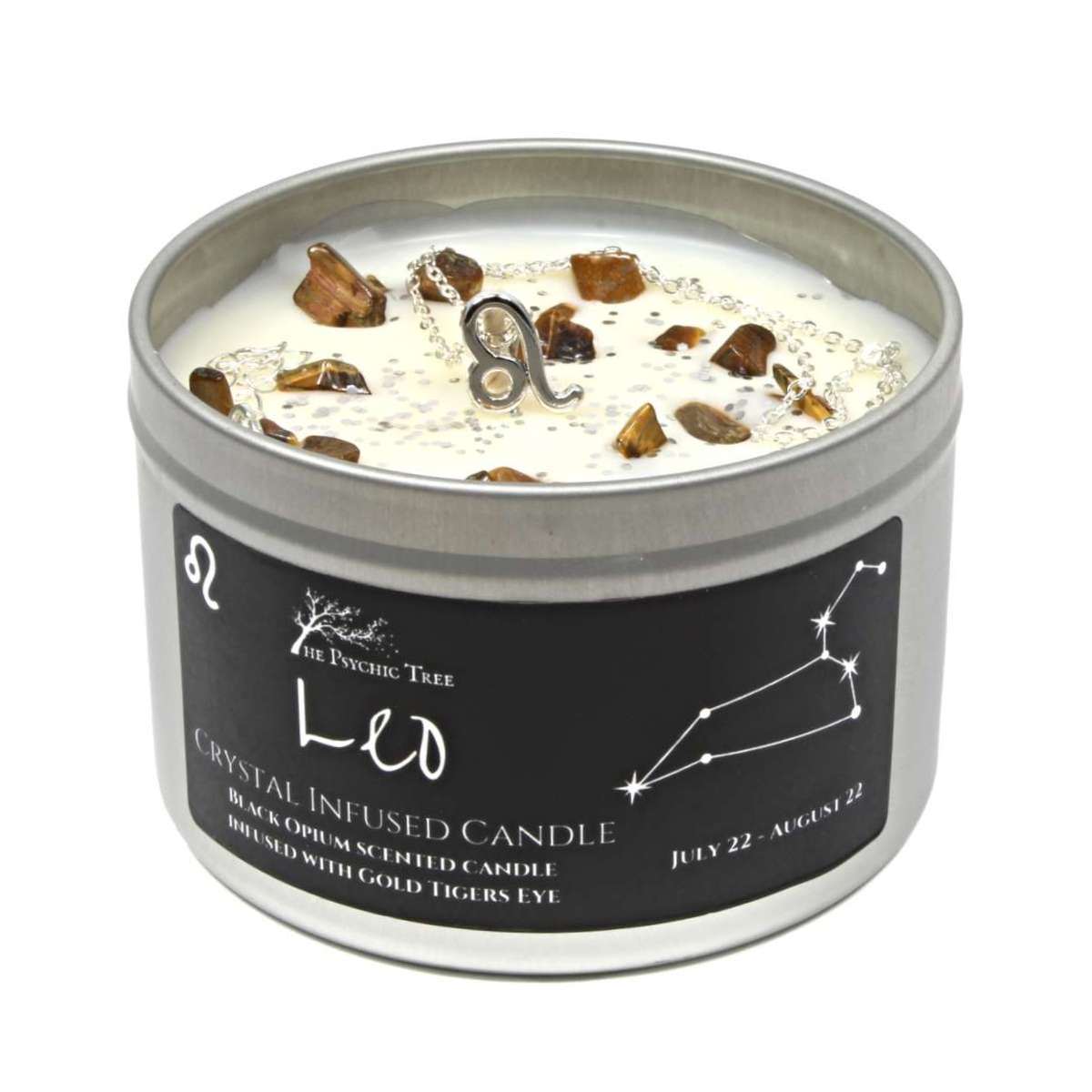 Leo - Crystal & Jewellery Scented Zodiac Candle.