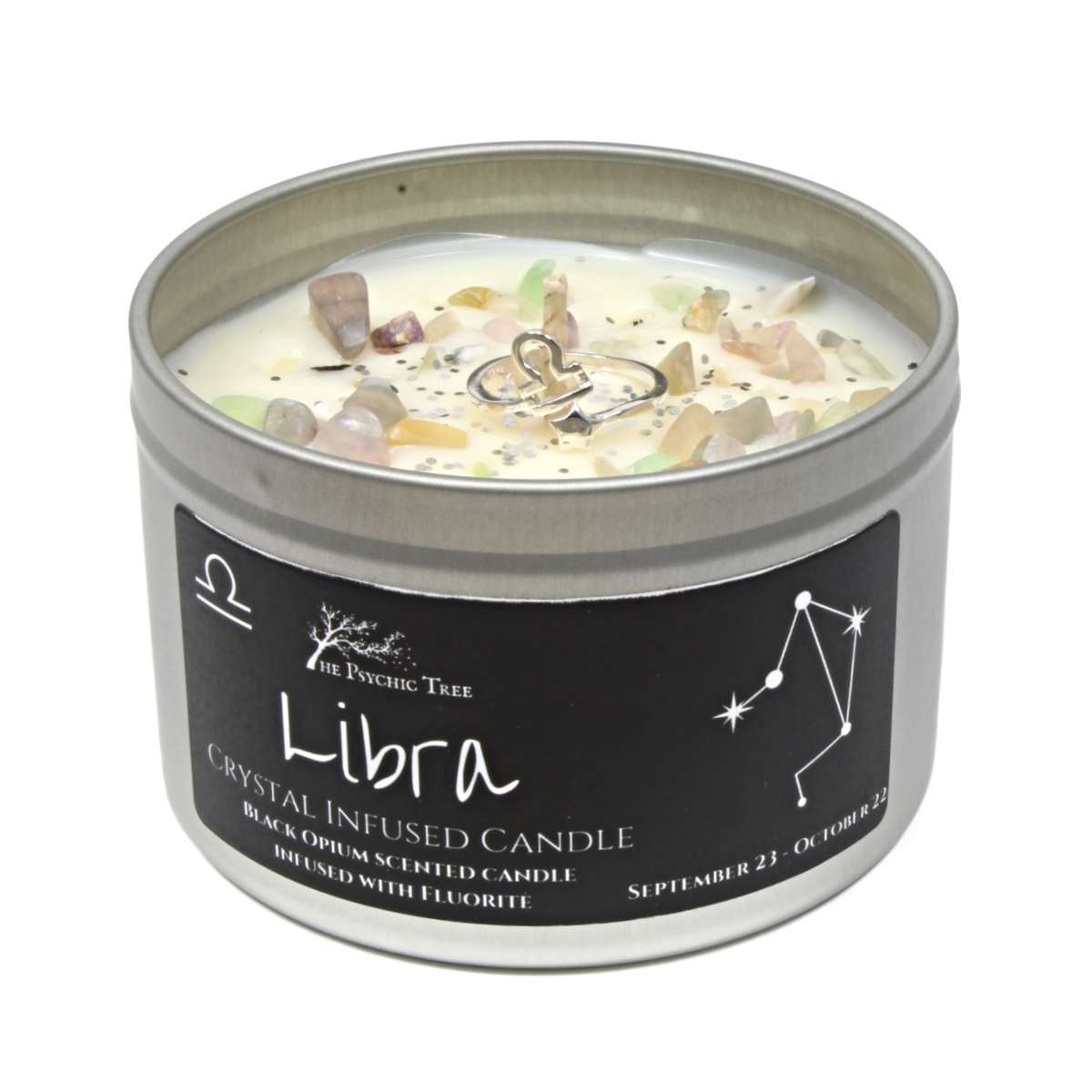 Libra - Crystal & Jewellery Scented Zodiac Candle.