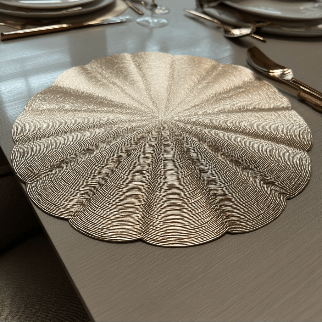 Lyra Gold Round Placemat - Rosey's Creations