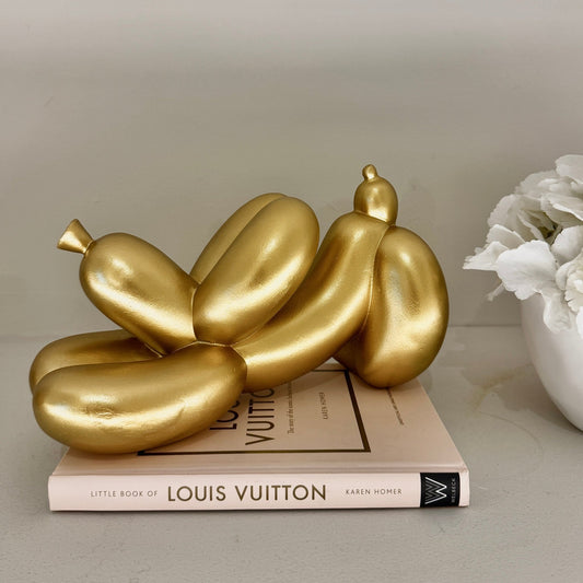 Patrice Gold Stretching Decorative Balloon Dog Ornament - Rosey's Creations