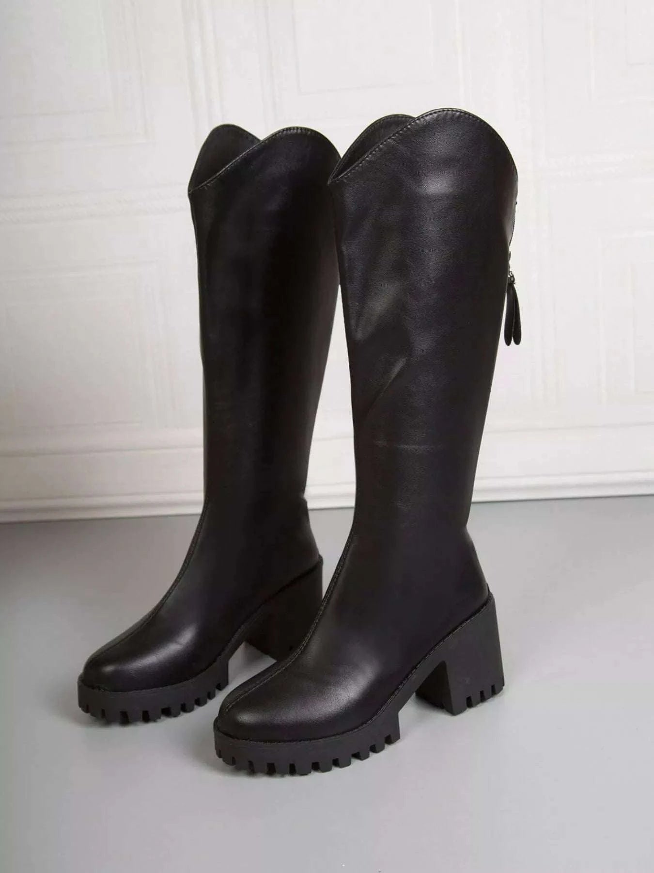 Platform Block Heels Boots - Rosey's Creations