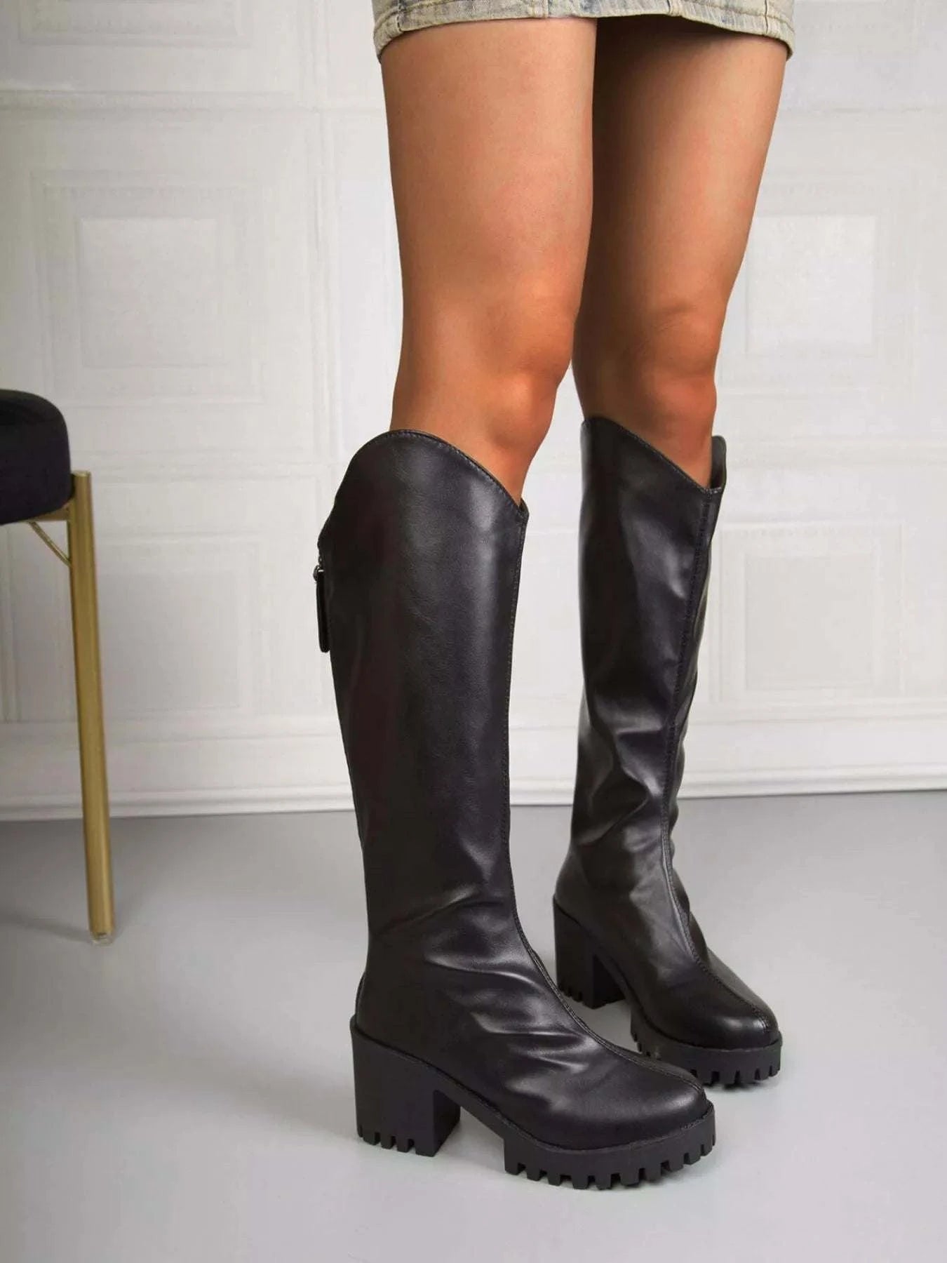 Platform Block Heels Boots - Rosey's Creations