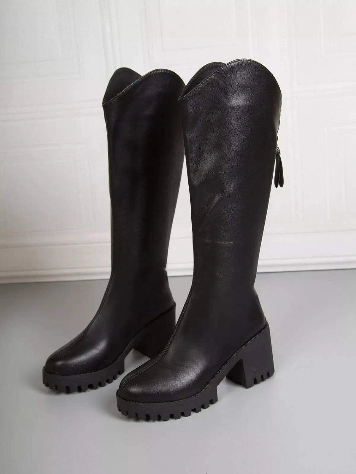 Platform Block Heels Boots - Rosey's Creations