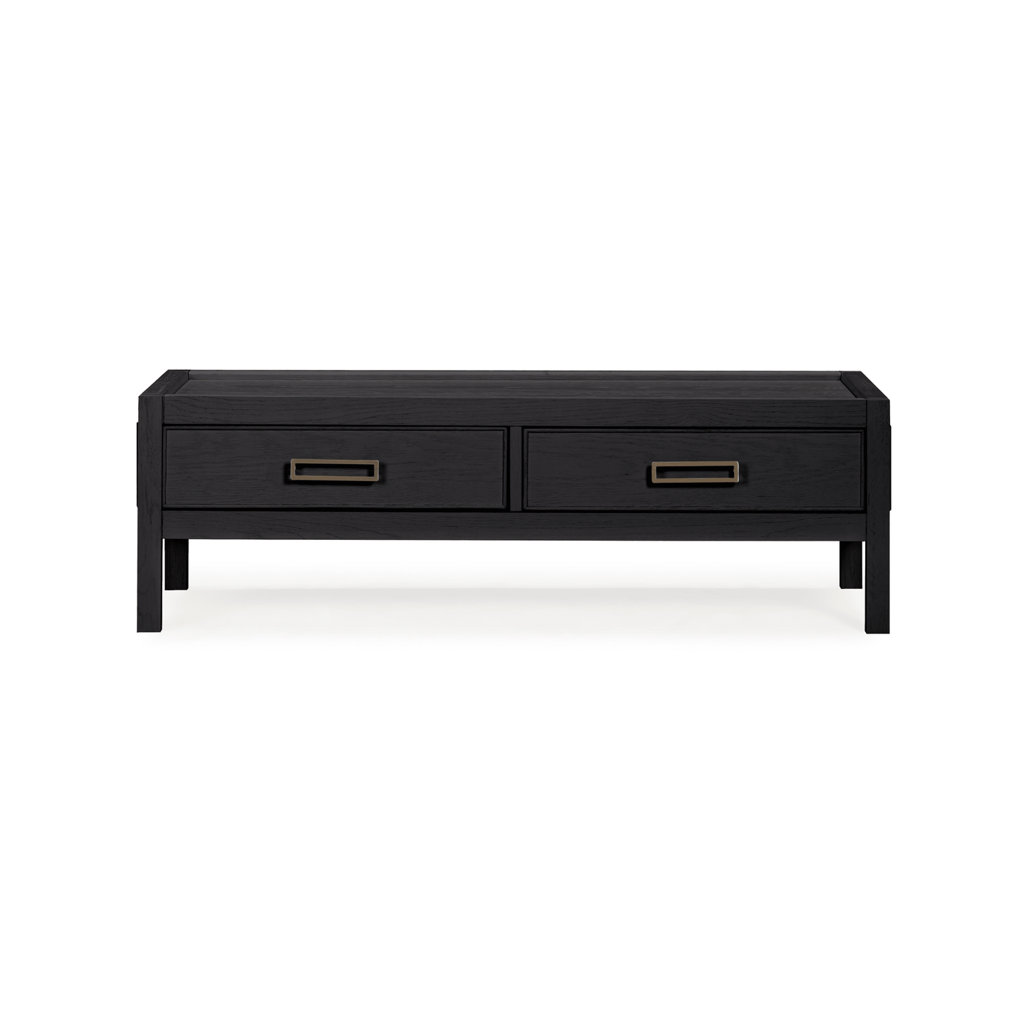 Soho Black Oak Veneer 2 Drawer Coffee Table.