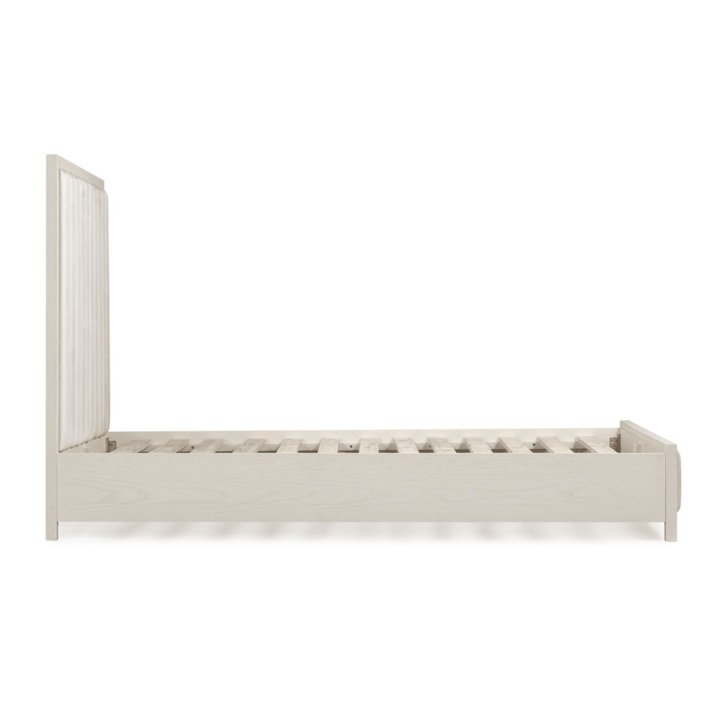 Soho Cream Velvet Bed with Cream Wood Frame.