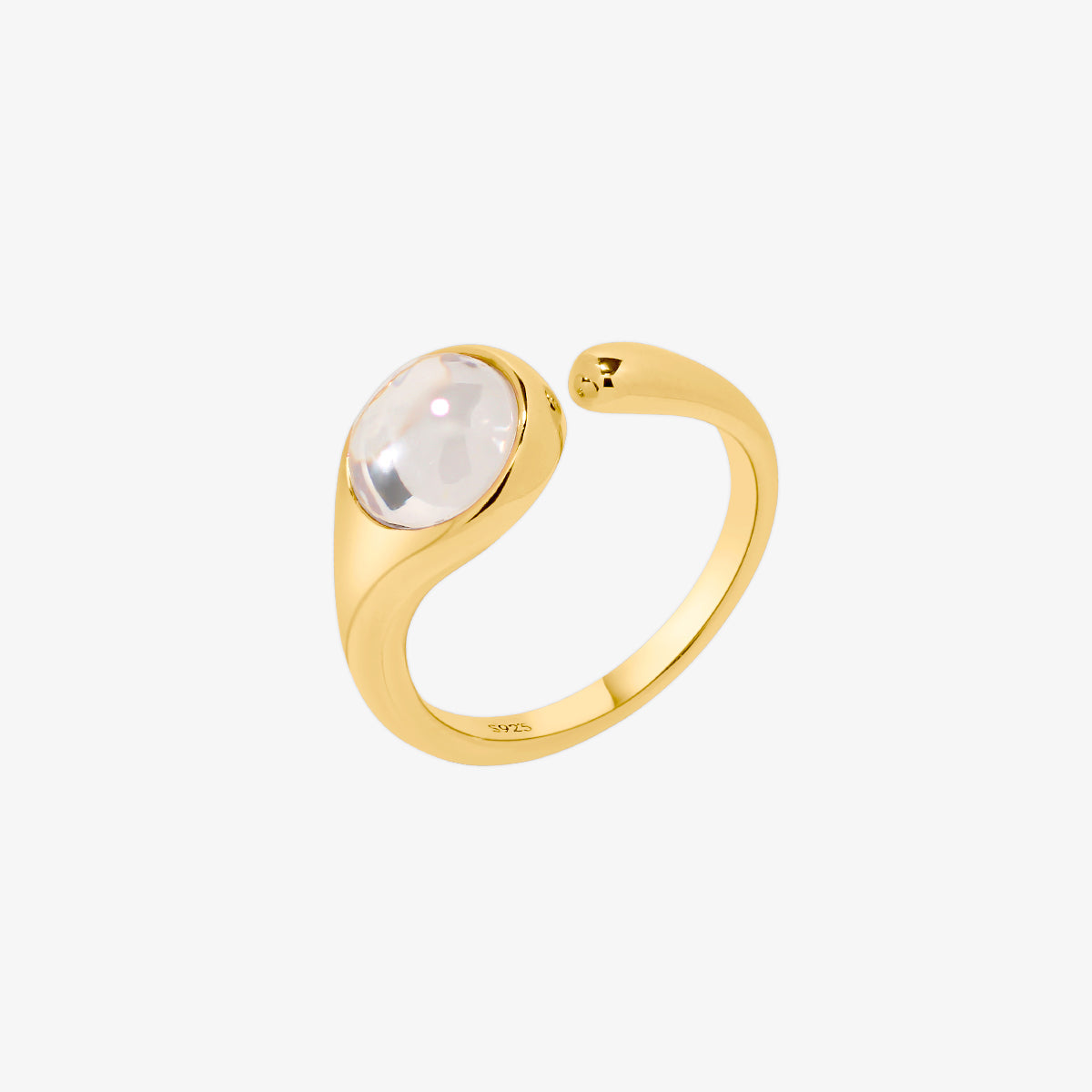 Clear Moonstone Ring Nabi London