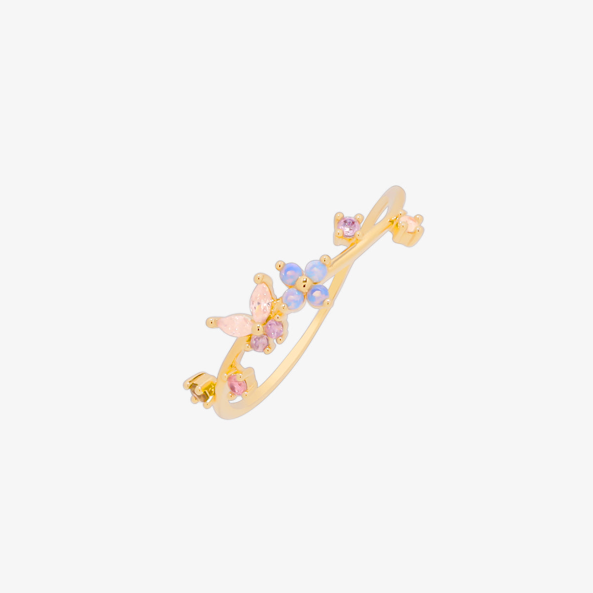 butterfly moonstone flower cubic ring Nabi London