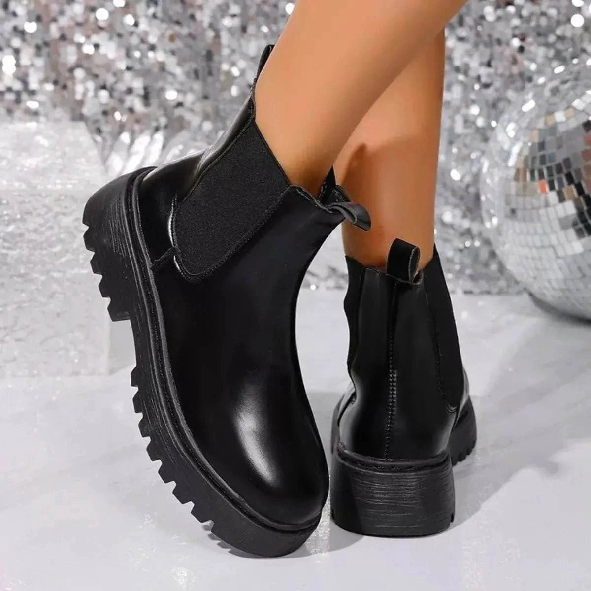 Round Toe Platform Boots - Rosey's Creations
