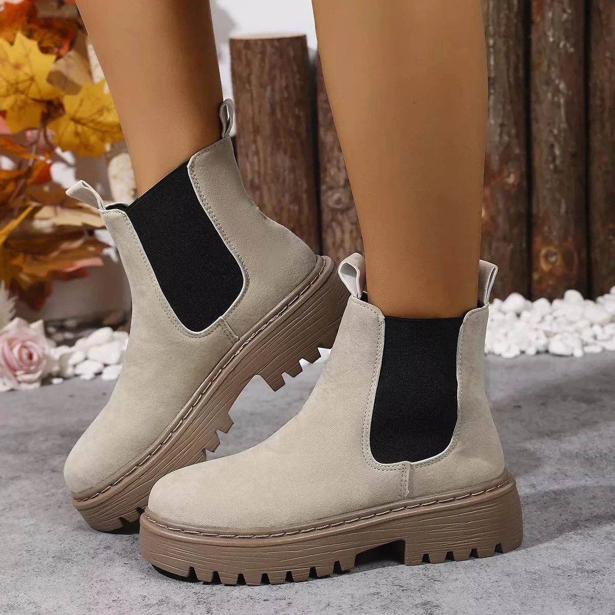 Round Toe Platform Boots - Rosey's Creations