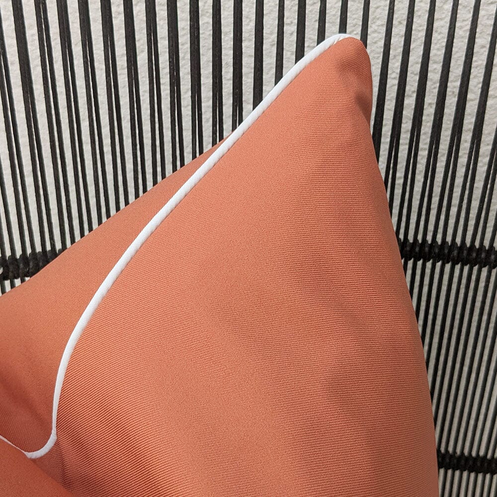 Rust Outdoor Cushion with Cream Piping - 43 x 43cm - Rosey's Creations