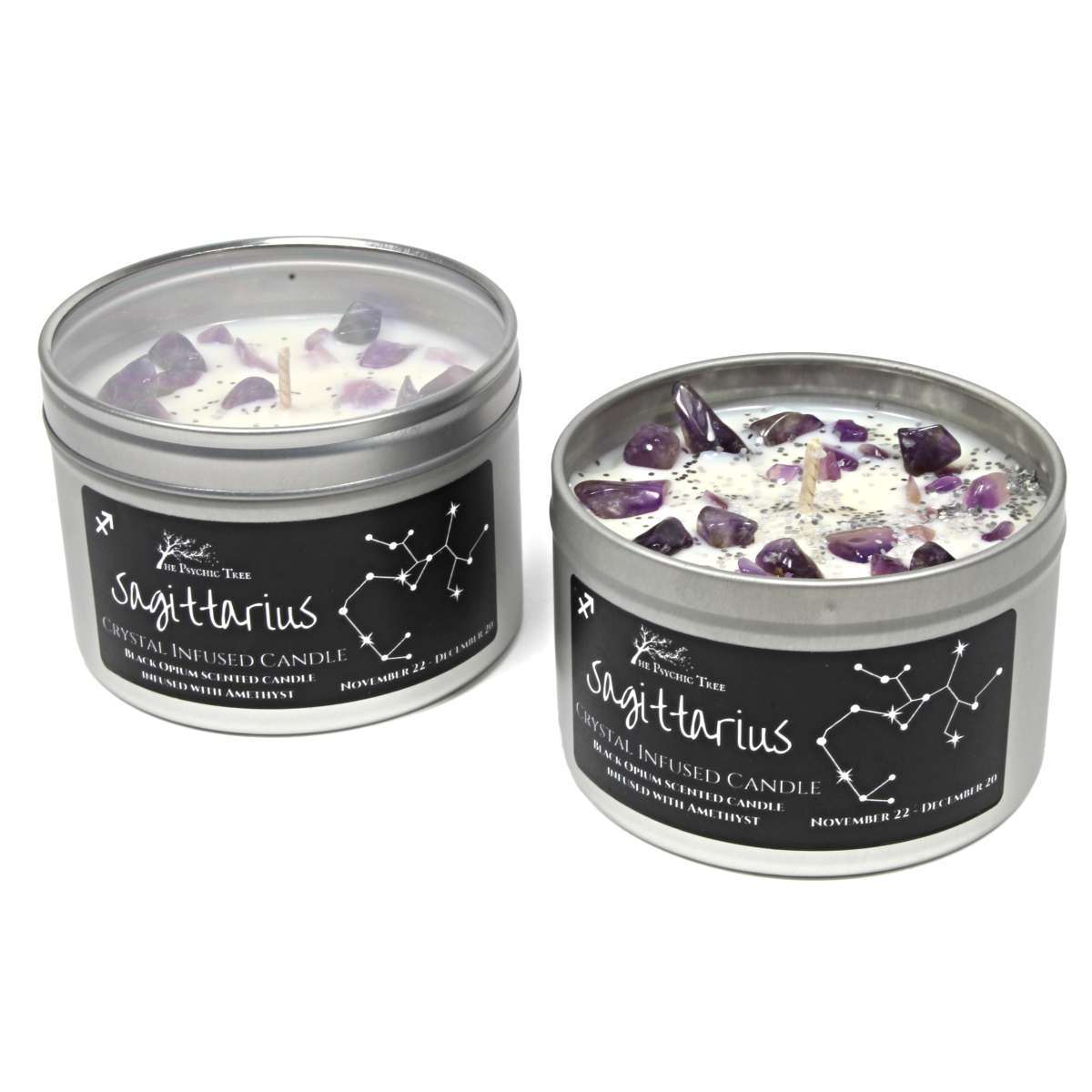 Sagittarius - Crystal & Jewellery Scented Zodiac Candle.