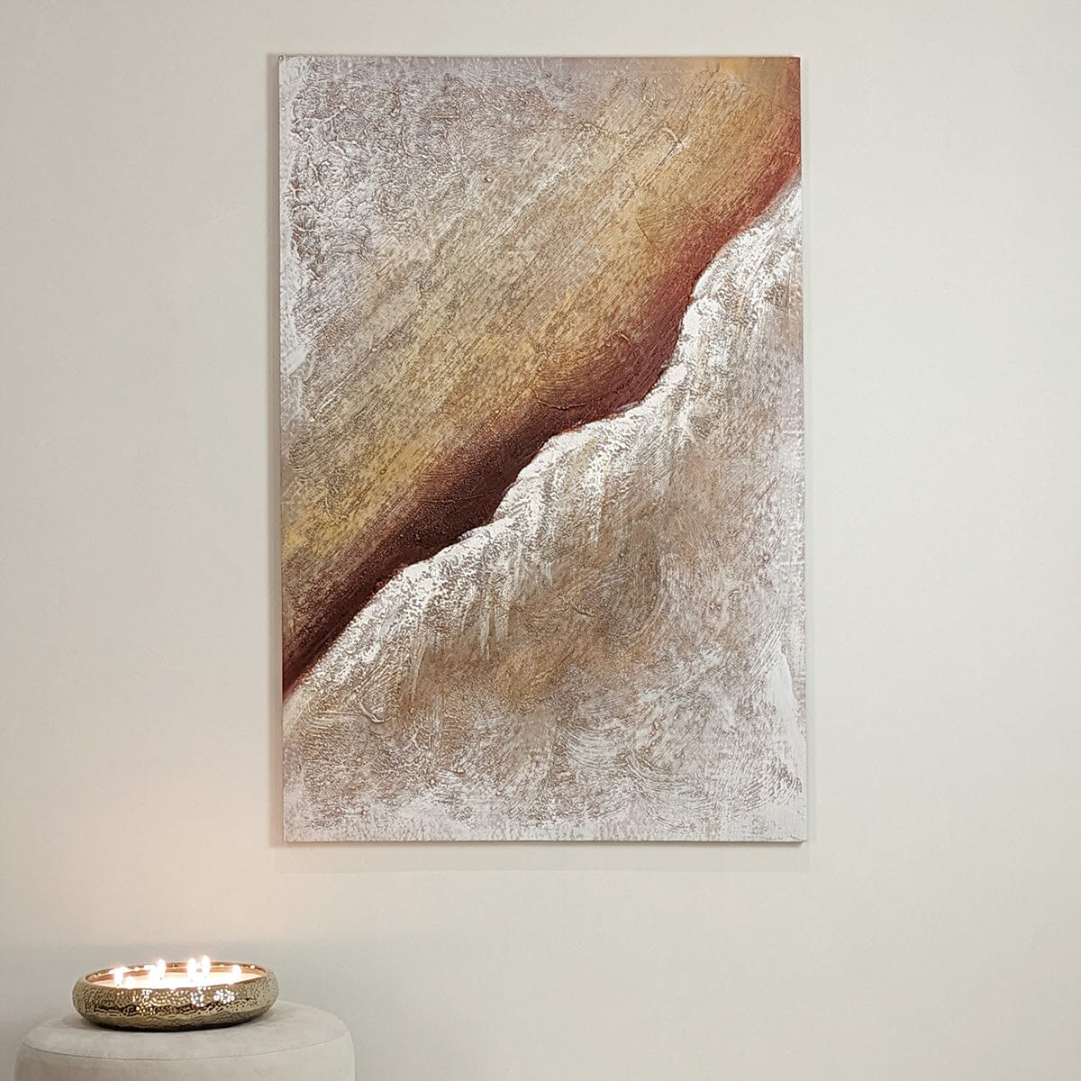 Sanctuary Neutral Textured Abstract Canvas Wall Art - Rosey's Creations