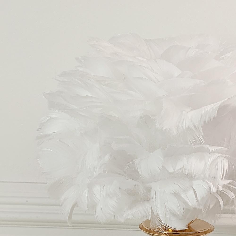 Sara Gold Tripod Feather Table Lamp - Rosey's Creations