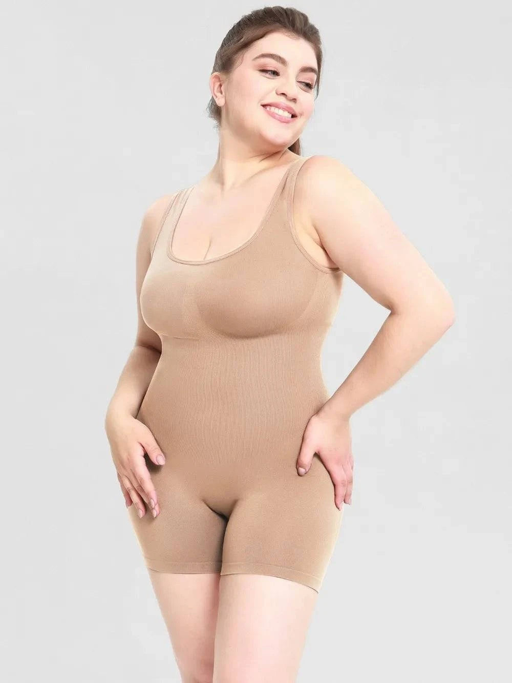 Scoop Neck Wide Strap Shaping Romper - Rosey's Creations