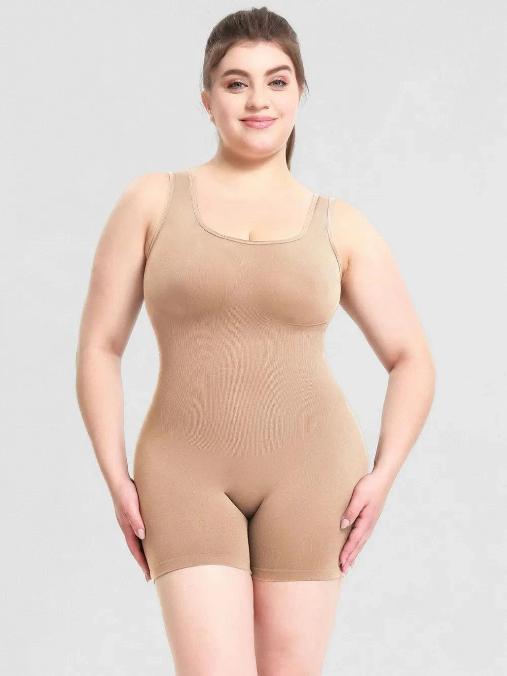 Scoop Neck Wide Strap Shaping Romper - Rosey's Creations