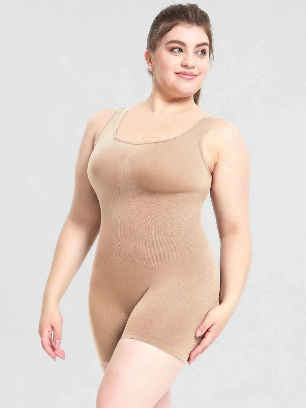 Scoop Neck Wide Strap Shaping Romper - Rosey's Creations