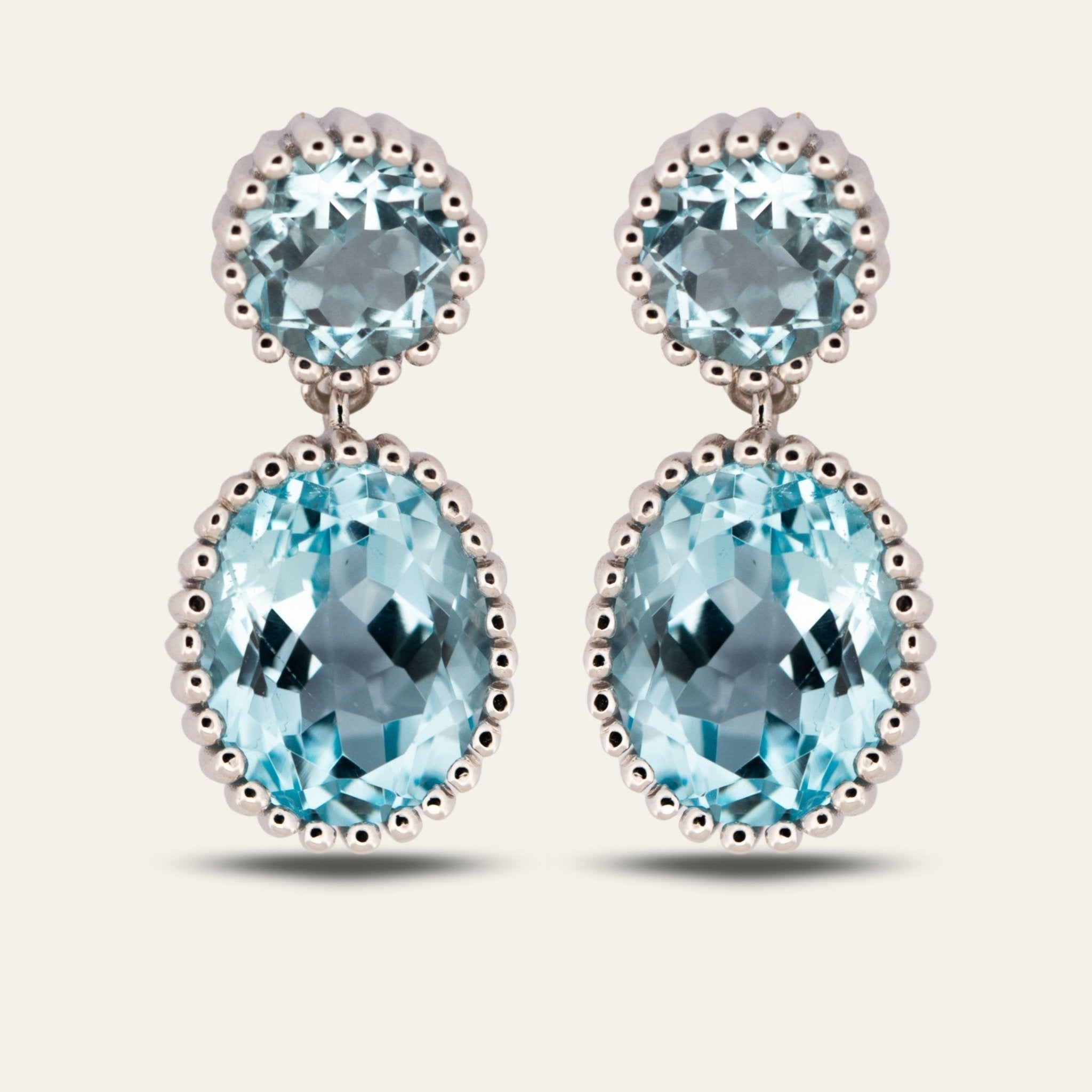 Silver Sky Blue Topaz Aurelia Earrings Dainty London