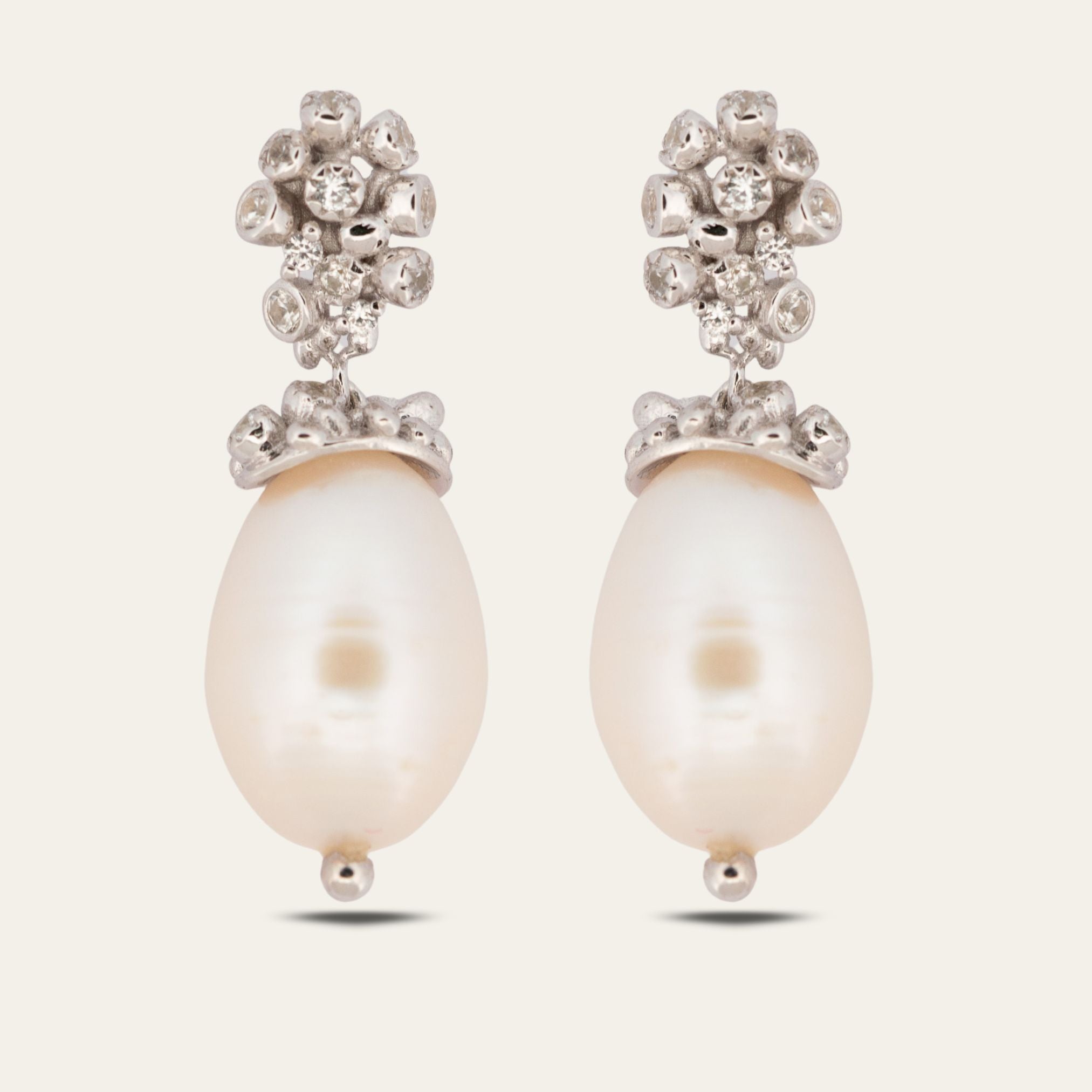 Silver Baroque Pearl Earrings - Lyra Dainty London
