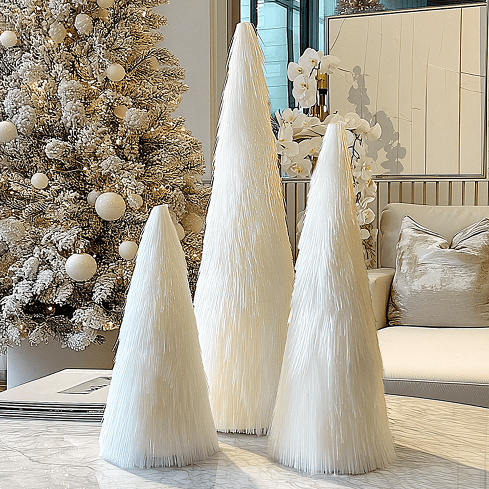Small White Decorative Christmas Tree Ornament.