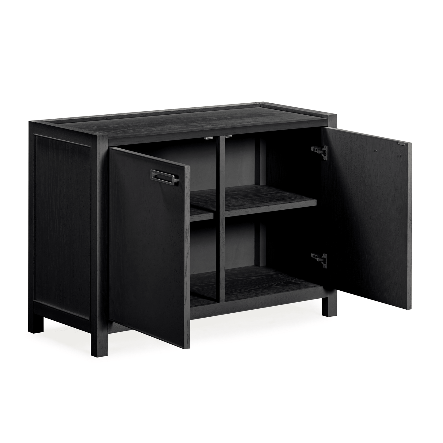Soho Black Oak Veneer 2 Door Sideboard.